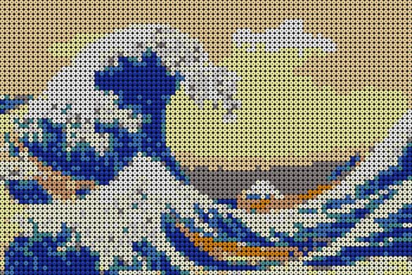 La Grande vague de Kanagawa de Katsushika Hokusai en perles