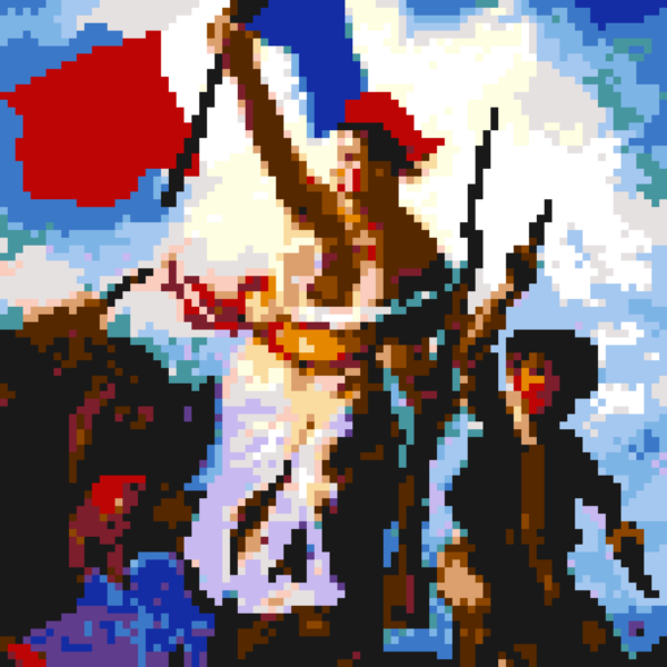 La Liberte guidant le peuple d’Eugène Delacroix en pixels