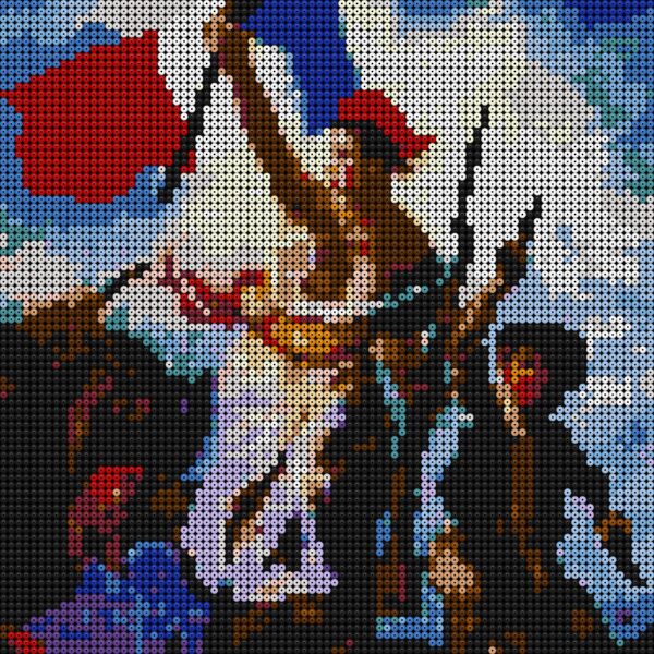 La Liberte guidant le peuple d’Eugène Delacroix en perles