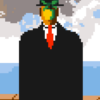 Le Fils de l’homme de René Magritte en pixels