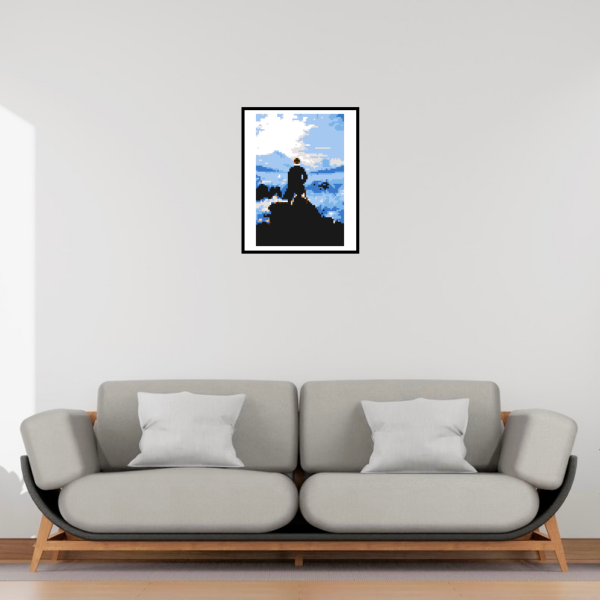 Le Voyageur contemplant une mer de nuages - 2x3 - cadre Le Voyageur contemplant une mer de nuages encadré