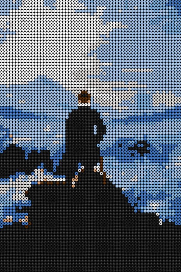 Le Voyageur contemplant une mer de nuages - 2x3 - perles Le Voyageur contemplant une mer de nuages en perles