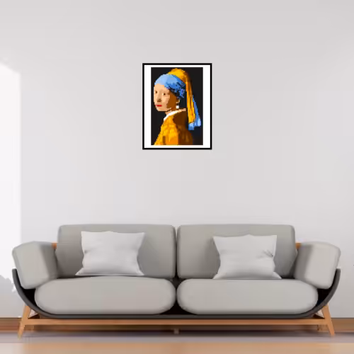 La Jeune Fille à la perle dans un cadre