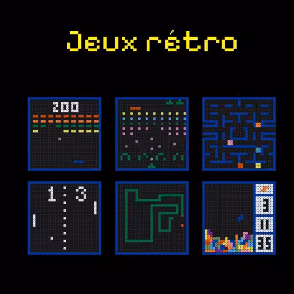 Collection jeux rétro en perles