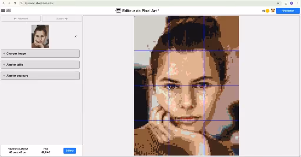 Prévisualisation automatique du pixel art dans l'éditeur