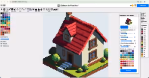 Maison pixel art dans l'éditeur en ligne de DiyPixelArt
