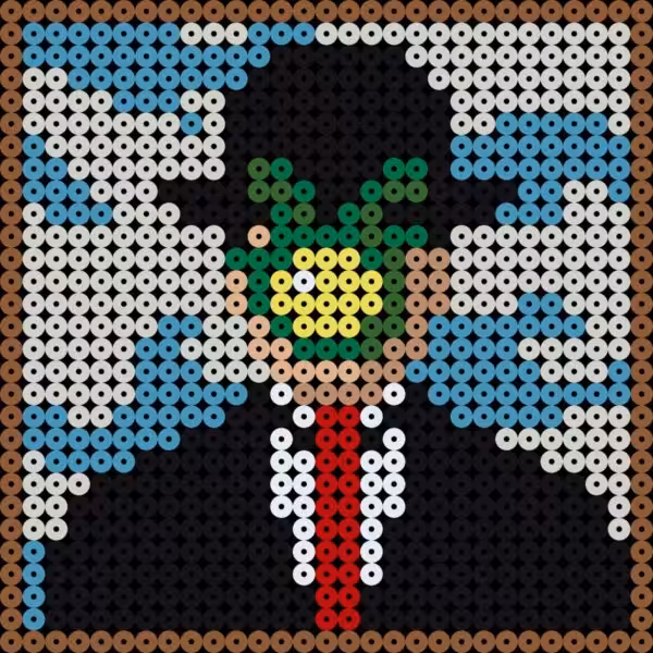 Tableau pixel art l'homme à la pomme - Magritte