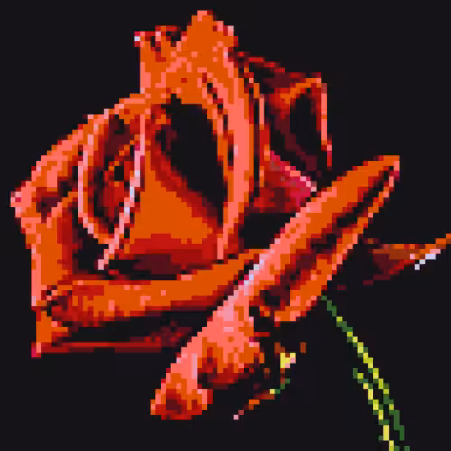 Rose en pixel art