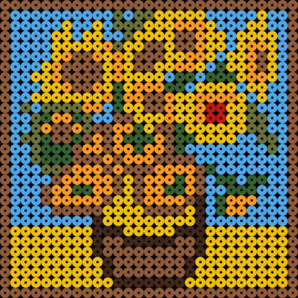 Tableau pixel art tournesols - Van Gogh