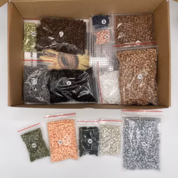 Contenu de la boîte d'un kit pixel art personnalisé